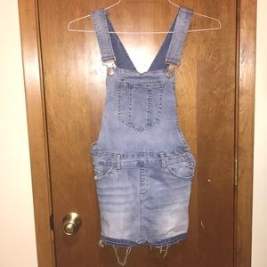 Denim Skirt Overalls